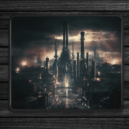 Steampunk Industrial Cityscape Gaming Mousepad